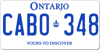 ON license plate CABO348