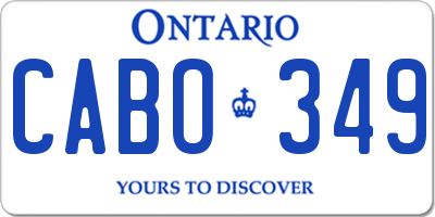 ON license plate CABO349