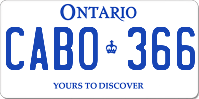 ON license plate CABO366