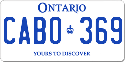 ON license plate CABO369