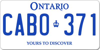 ON license plate CABO371