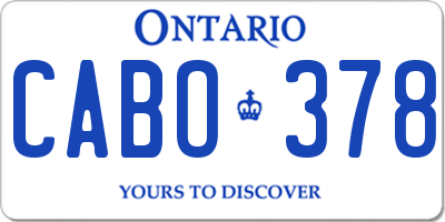 ON license plate CABO378