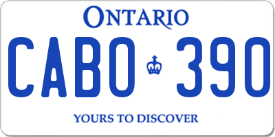 ON license plate CABO390