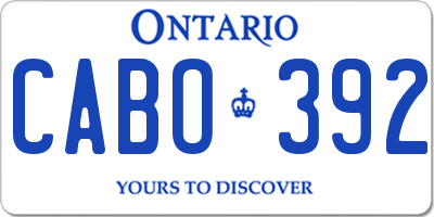 ON license plate CABO392