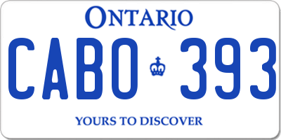 ON license plate CABO393