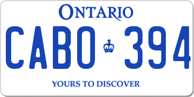 ON license plate CABO394