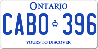 ON license plate CABO396