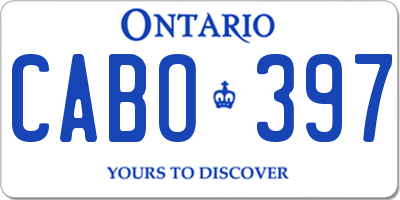 ON license plate CABO397