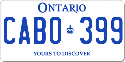 ON license plate CABO399