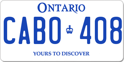 ON license plate CABO408