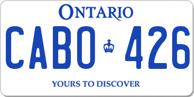 ON license plate CABO426