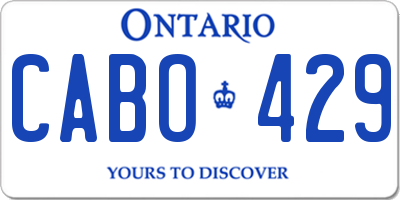 ON license plate CABO429