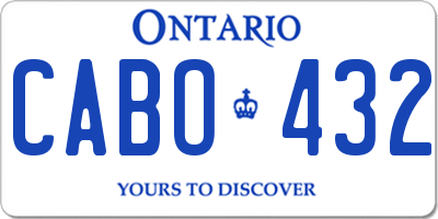 ON license plate CABO432