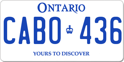 ON license plate CABO436