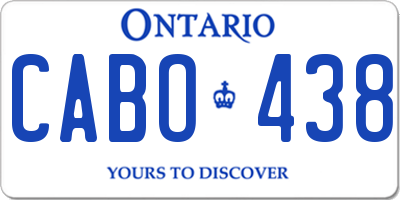 ON license plate CABO438