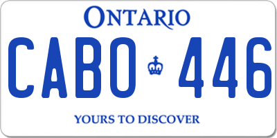 ON license plate CABO446