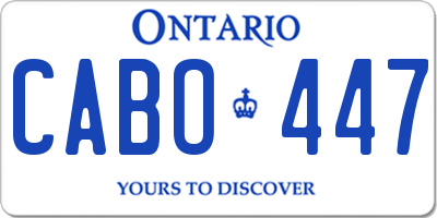 ON license plate CABO447