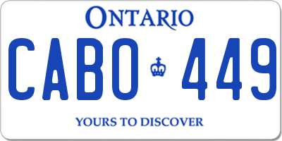 ON license plate CABO449