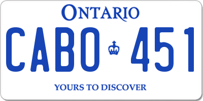 ON license plate CABO451