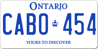 ON license plate CABO454