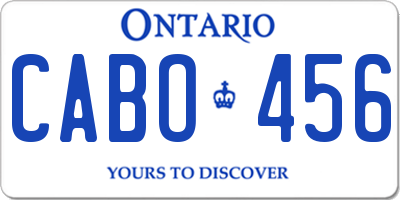 ON license plate CABO456