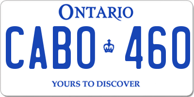 ON license plate CABO460