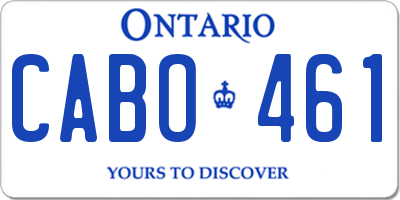 ON license plate CABO461