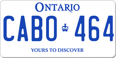 ON license plate CABO464