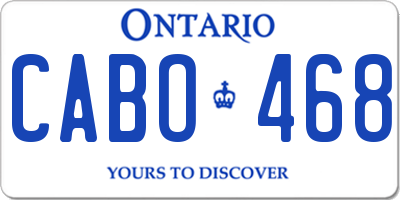 ON license plate CABO468