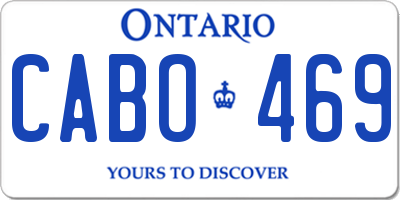 ON license plate CABO469