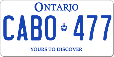 ON license plate CABO477