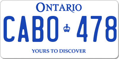 ON license plate CABO478