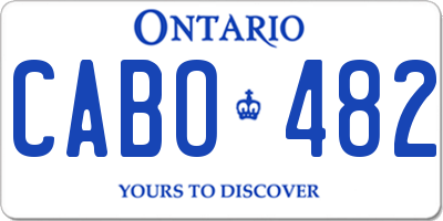 ON license plate CABO482