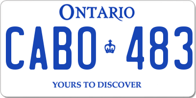 ON license plate CABO483