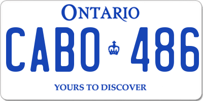 ON license plate CABO486