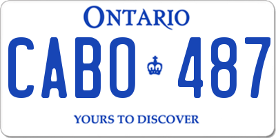 ON license plate CABO487