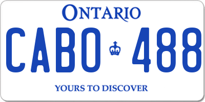 ON license plate CABO488