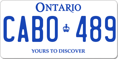 ON license plate CABO489