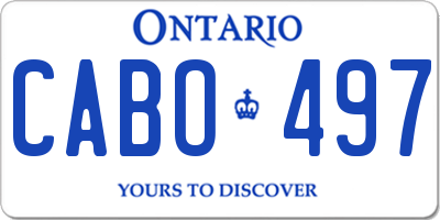 ON license plate CABO497