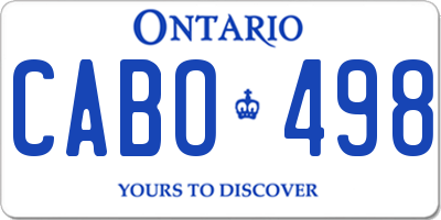 ON license plate CABO498