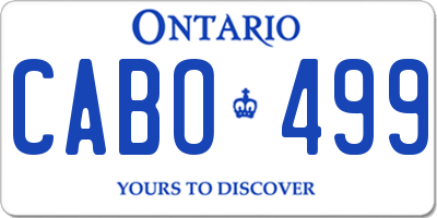 ON license plate CABO499