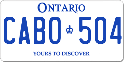 ON license plate CABO504