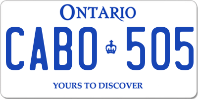 ON license plate CABO505