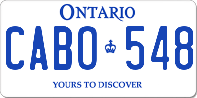 ON license plate CABO548