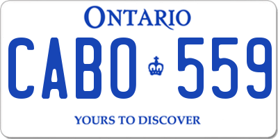 ON license plate CABO559