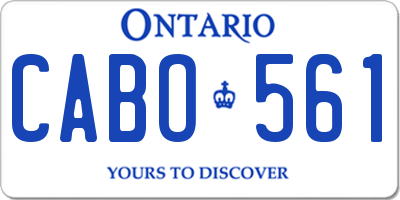 ON license plate CABO561