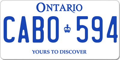 ON license plate CABO594