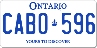 ON license plate CABO596