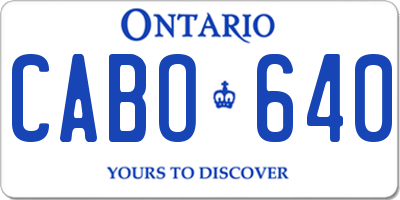 ON license plate CABO640