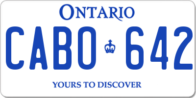 ON license plate CABO642